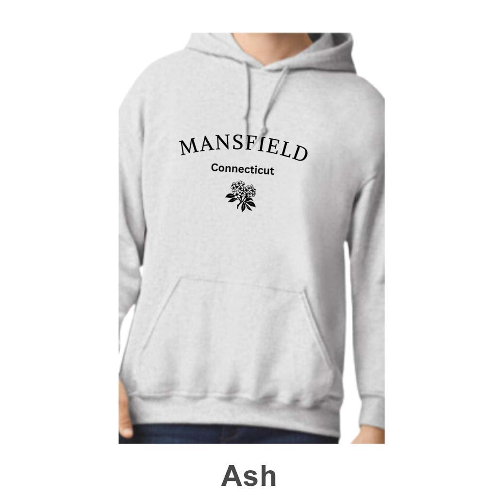 Mansfield CT Mountain Laurel Design on Adult Unisex Hoodie