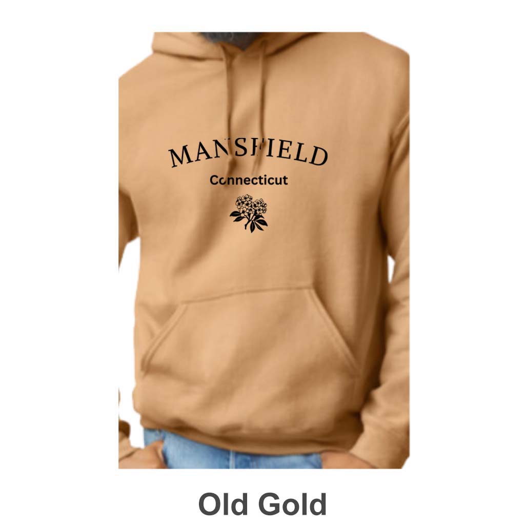 Mansfield CT Mountain Laurel Design on Adult Unisex Hoodie