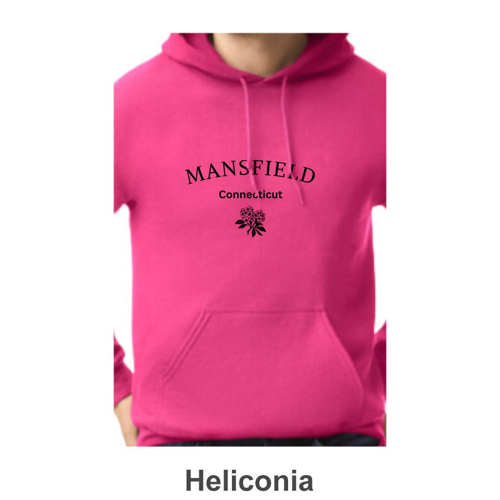 Mansfield CT Mountain Laurel Design on Adult Unisex Hoodie