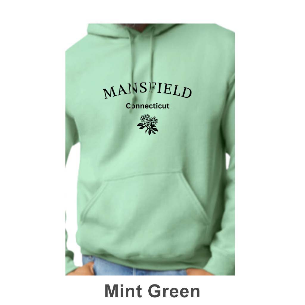Mansfield CT Mountain Laurel Design on Adult Unisex Hoodie