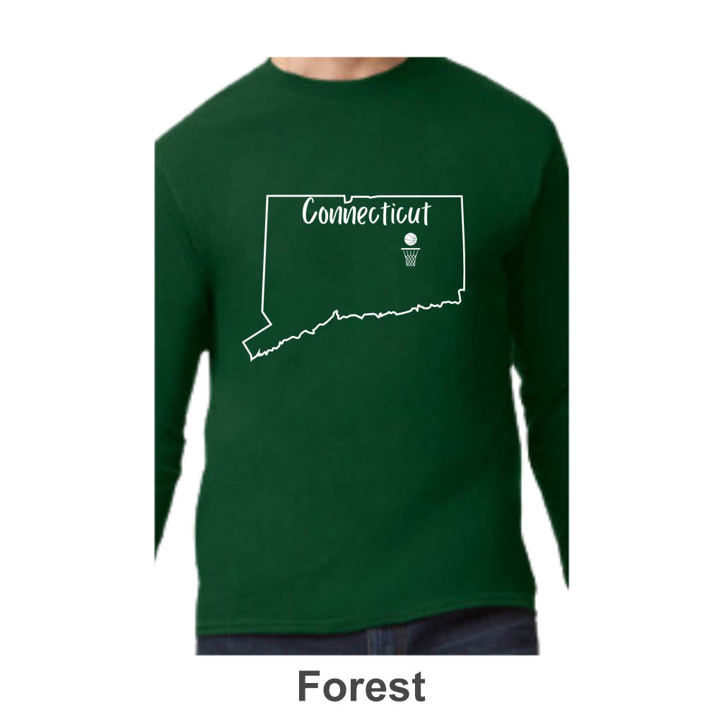 CT Basketball Design on Adult Unisex Long Sleeve Shirt
