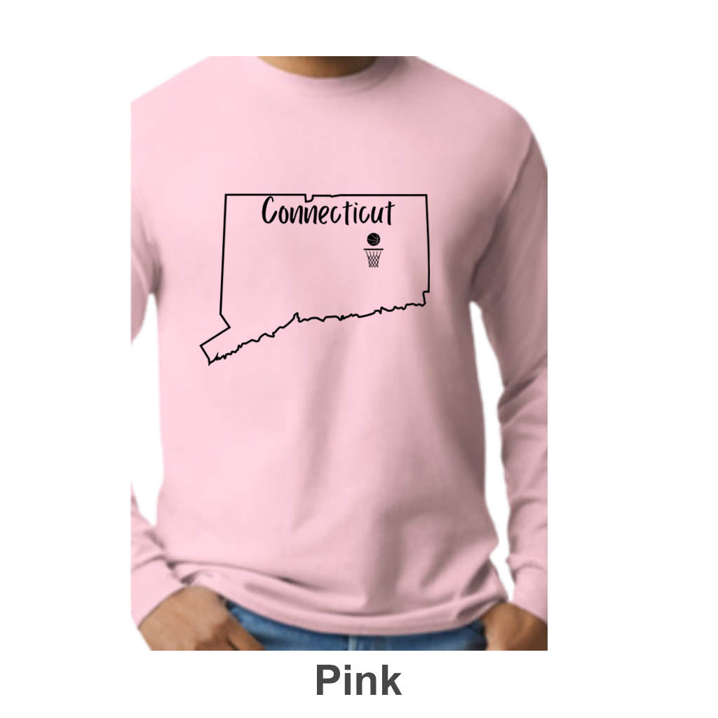 CT Basketball Design on Adult Unisex Long Sleeve Shirt