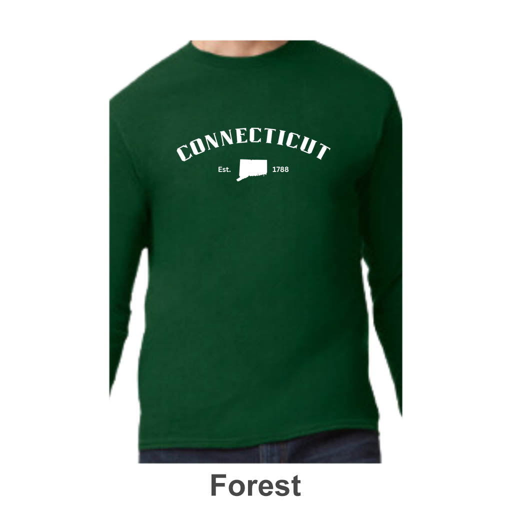 Connecticut Design on Adult Unisex Long Sleeve Shirt