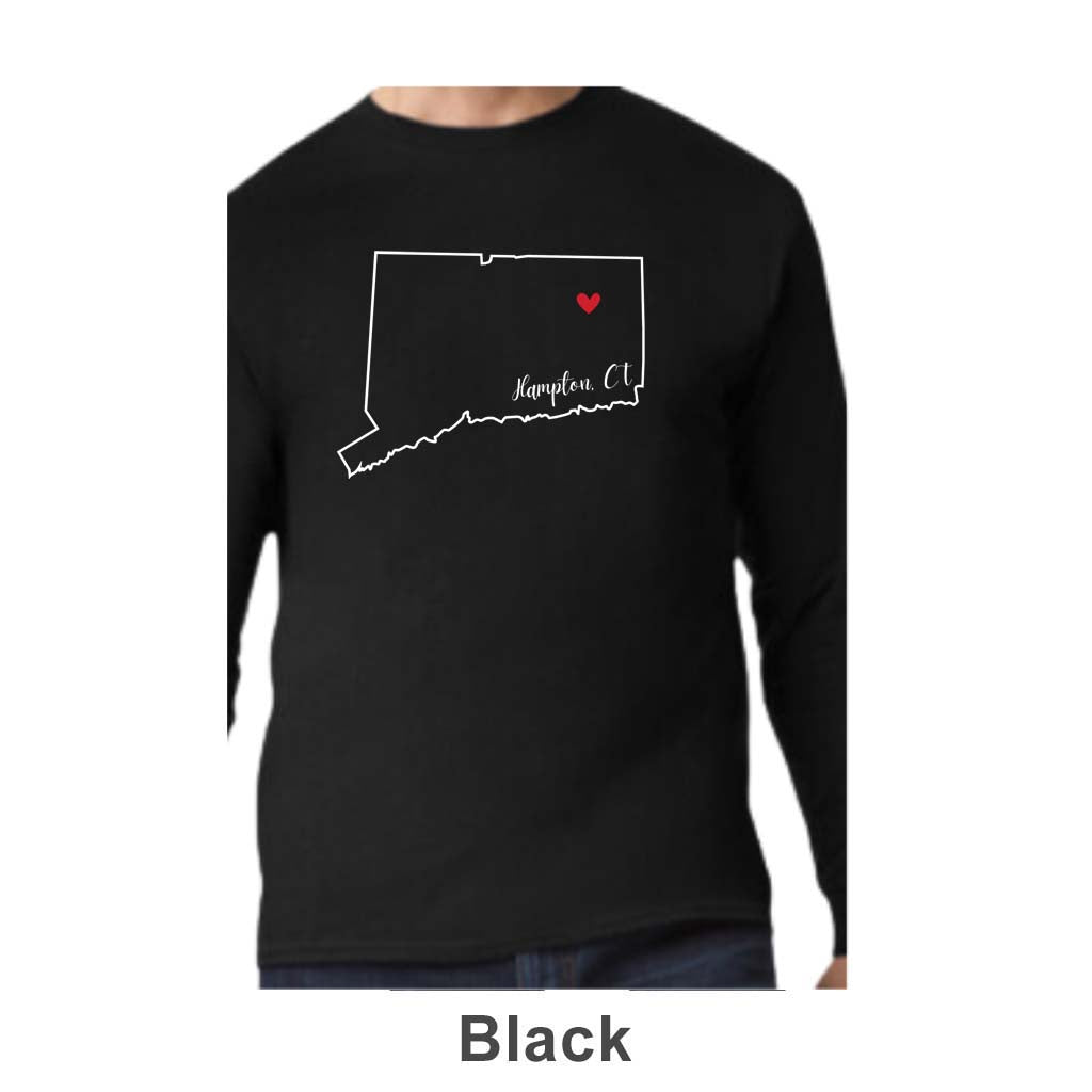 Hampton CT Design on Adult Unisex Long Sleeve Shirt