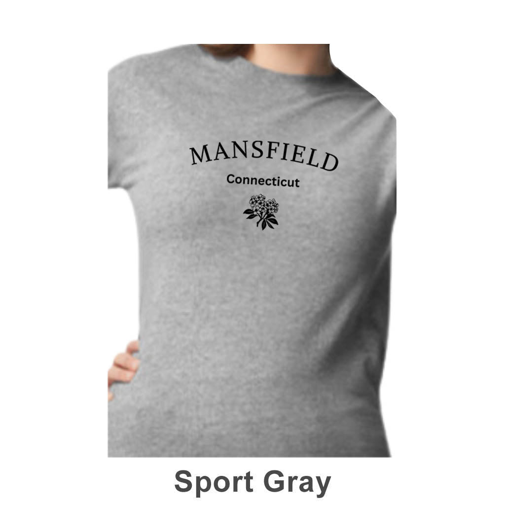 Mansfield CT Mountain Laurel Design on Adult Unisex Long Sleeve Shirt