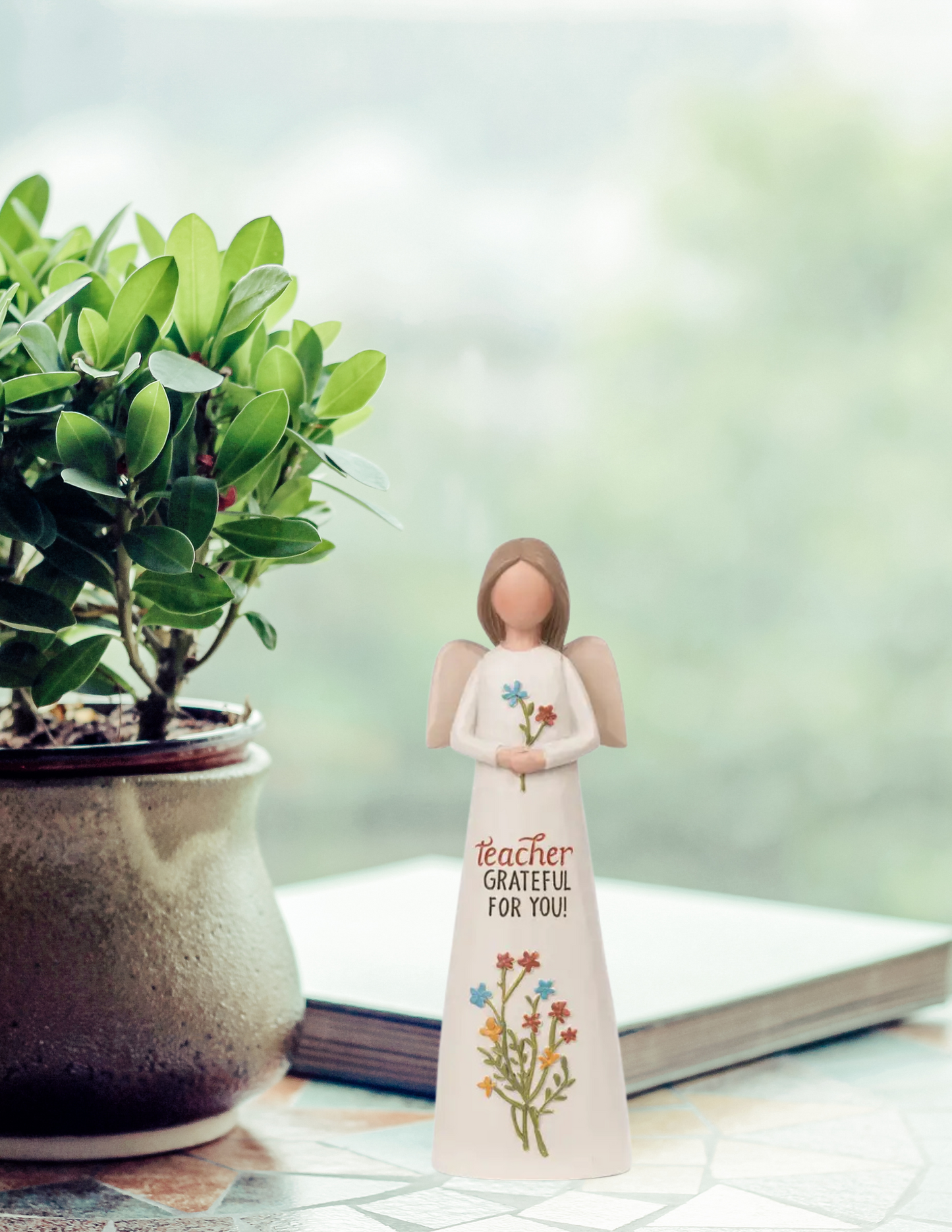 Fresh Flowers - Teacher Angel Figurine
