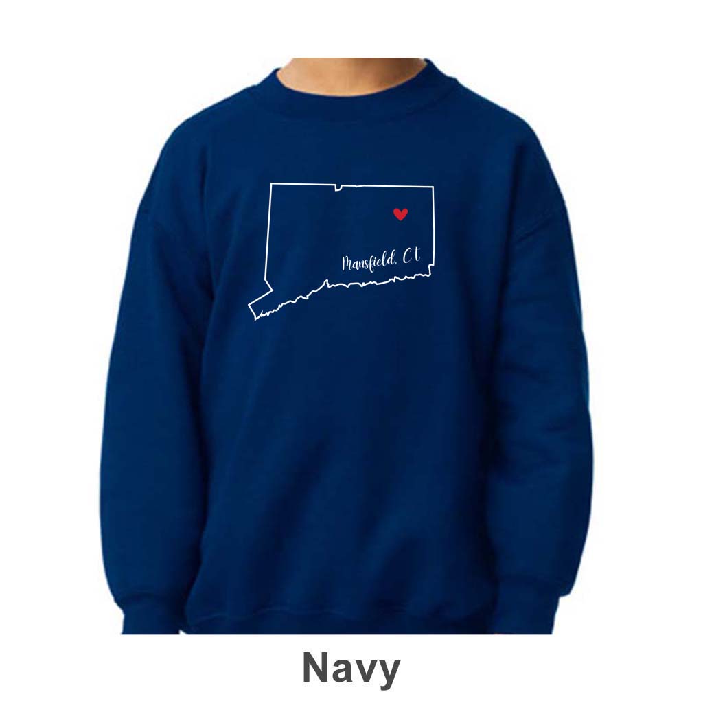 Mansfield CT Design on Youth Crewneck