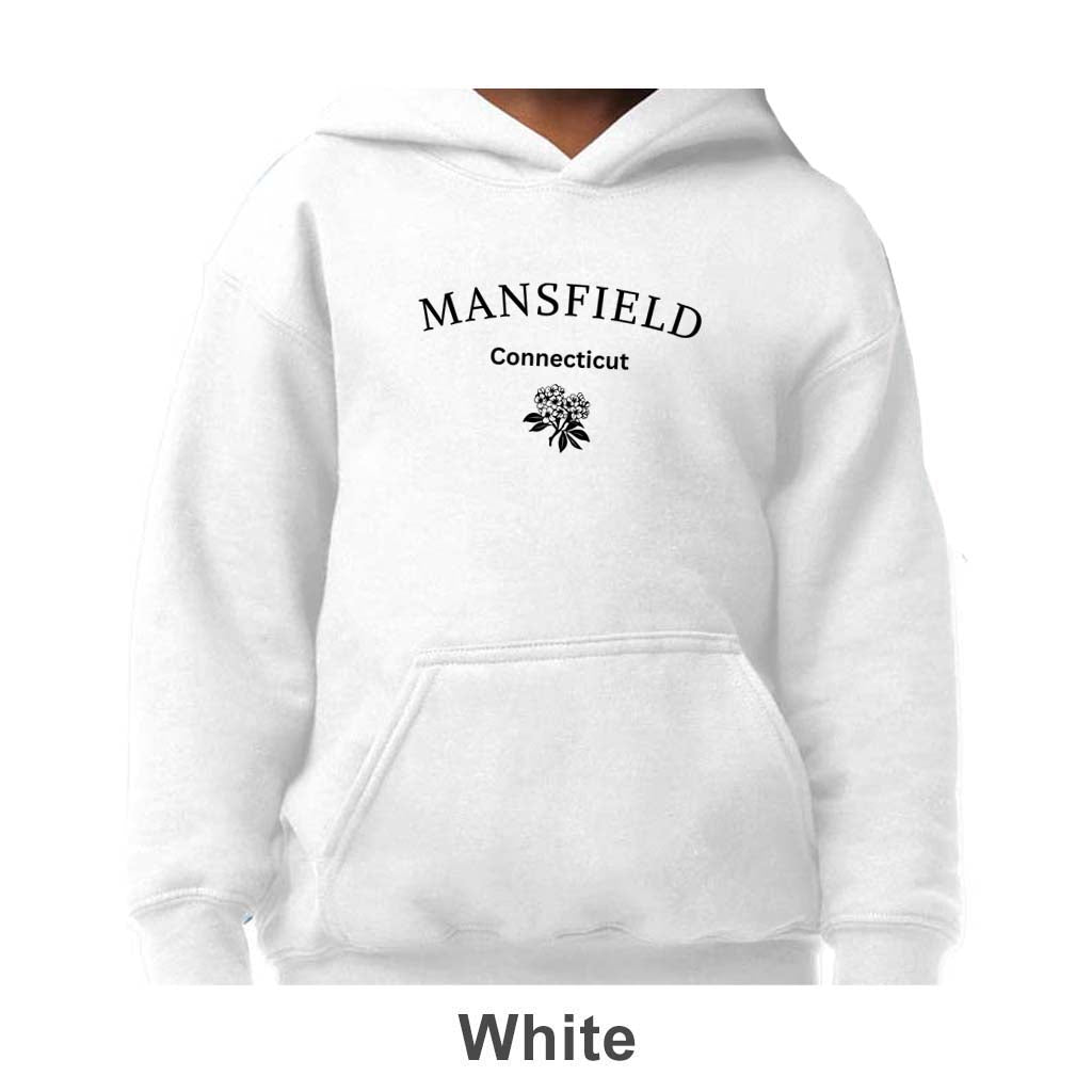 Mansfield CT Mountain Laurel Design on Youth Hoodie