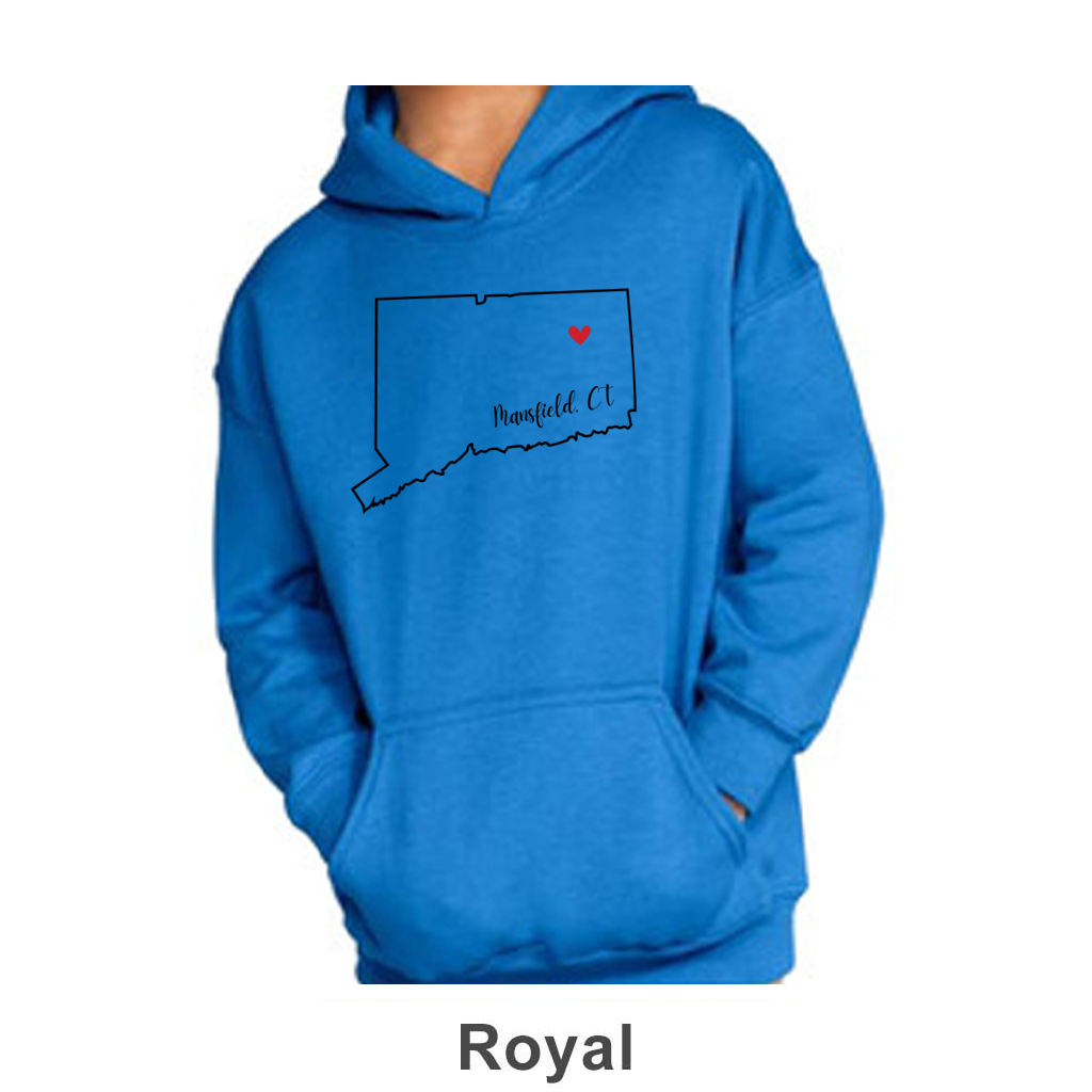 Mansfield CT Design on Youth Hoodie