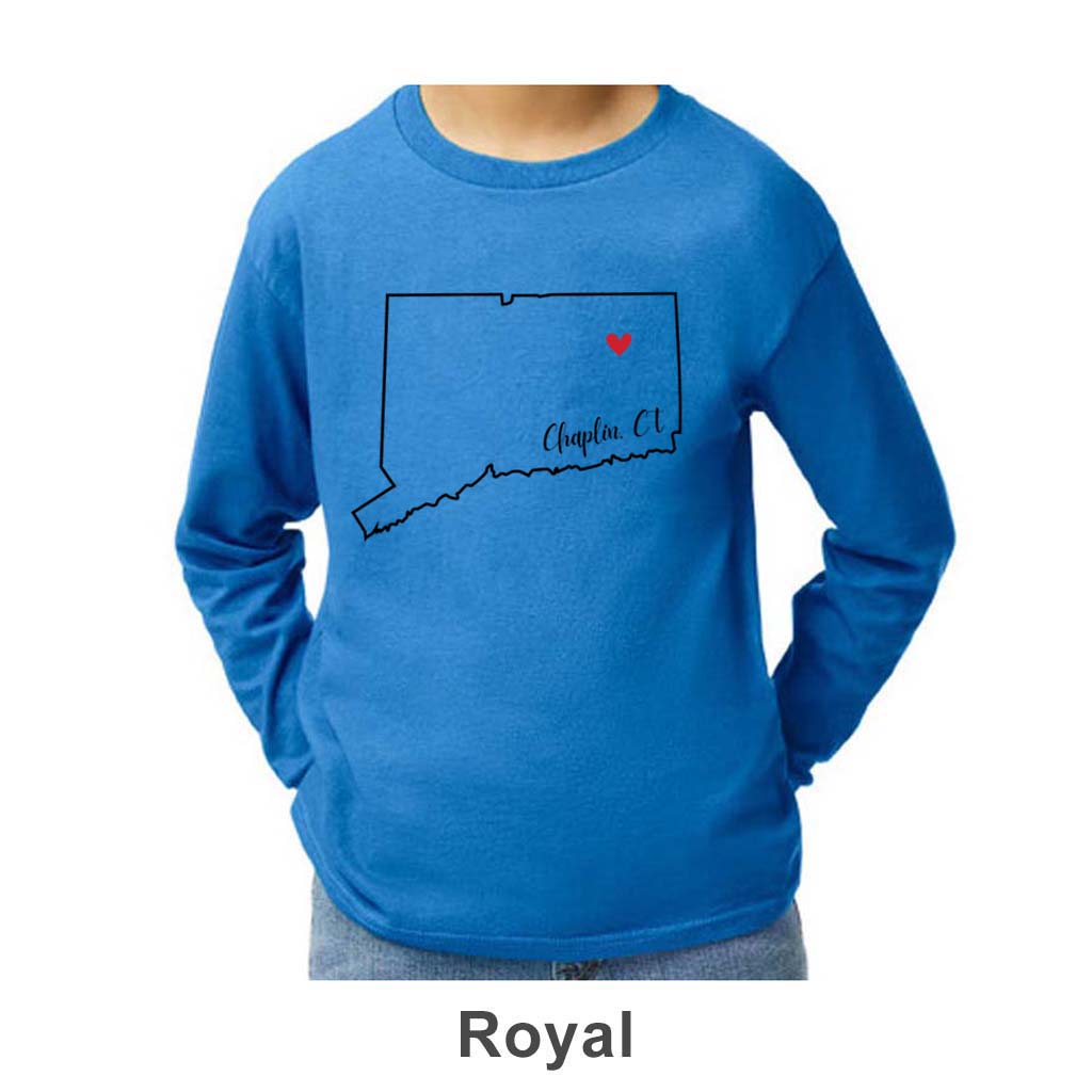 Chaplin CT Design on Youth Long Sleeve Shirt