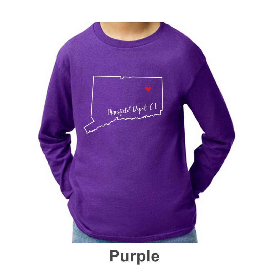 Mansfield Depot CT Design on Youth Long Sleeve Shirt