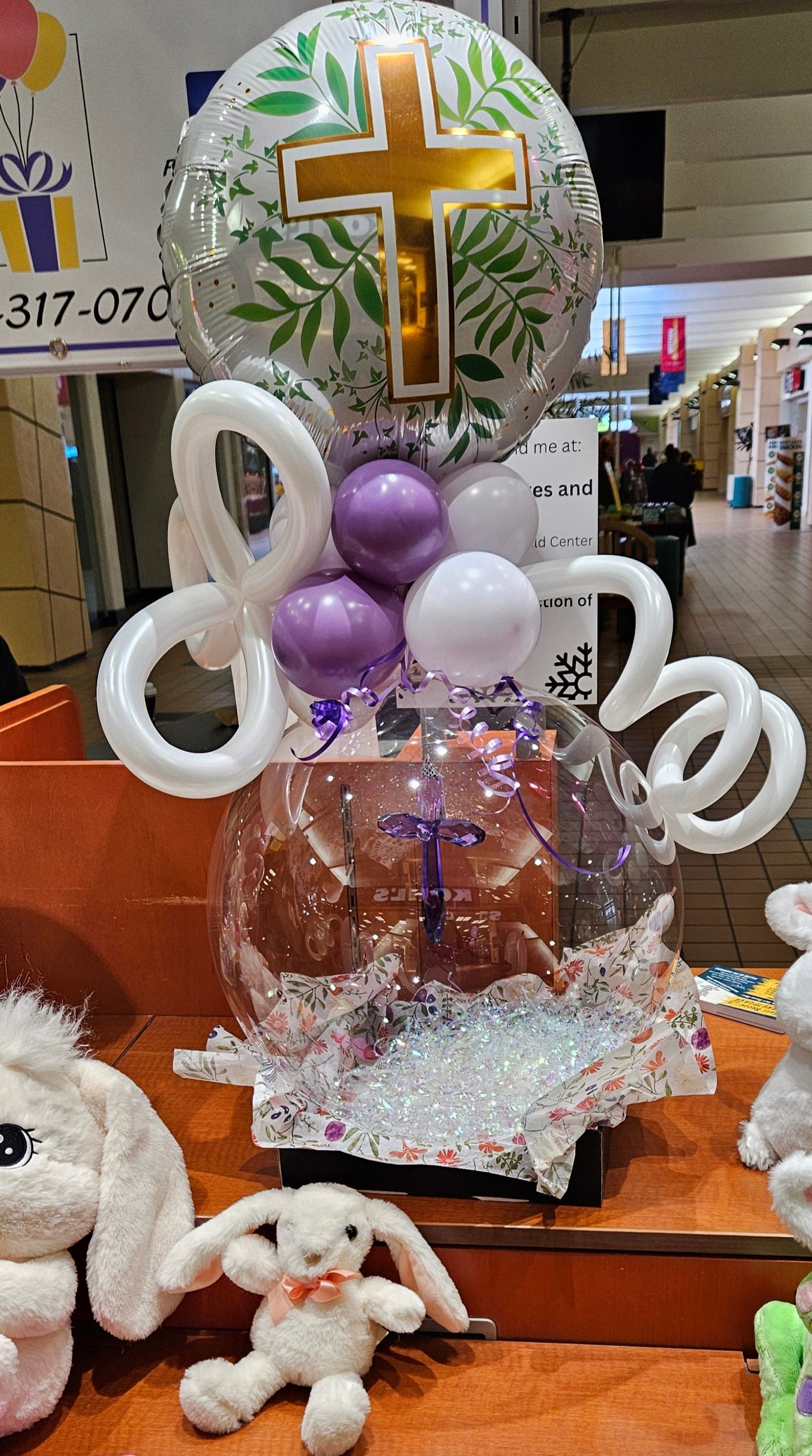 divine cross suncatcher in a stuffed balloon
