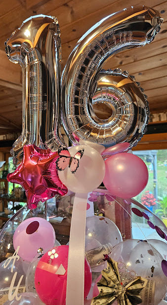 Add mini number/letter foil balloons to Balloon Box. Up to 3 balloons