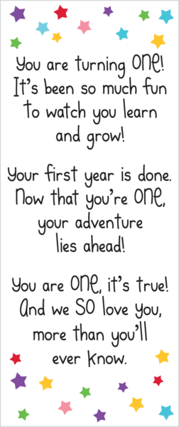 One is Fun Bear Plush w/ Poem Ribbon