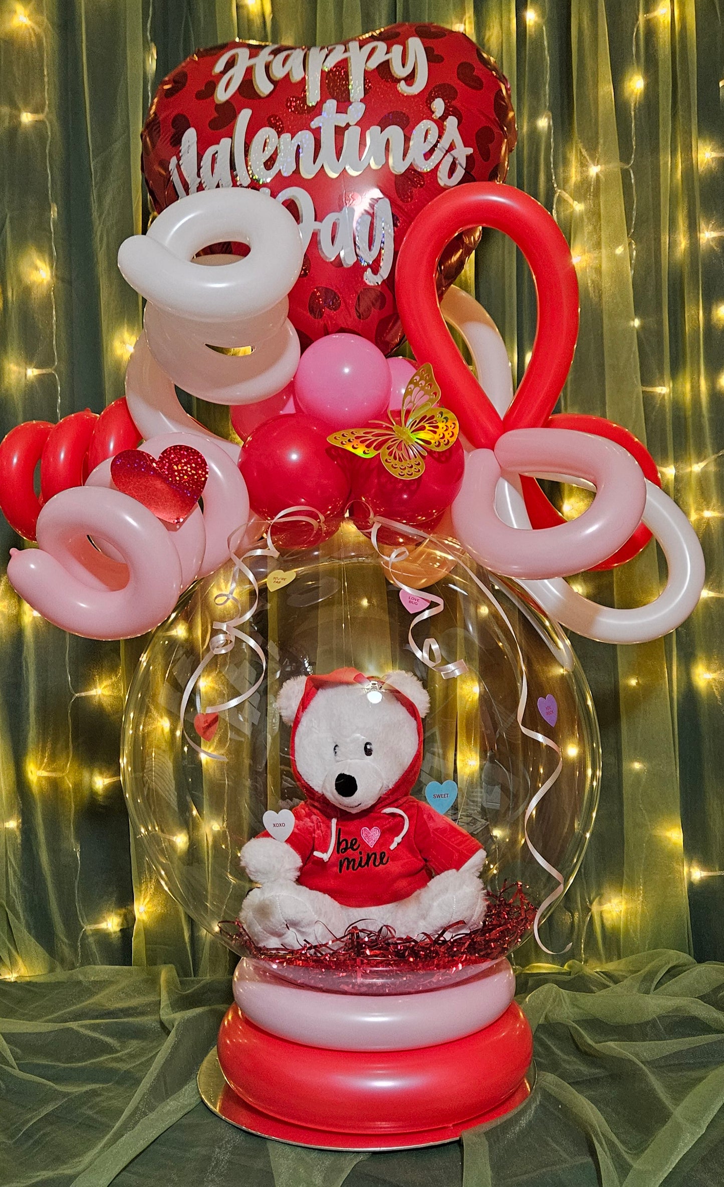 Valentine's Stuffed Balloon with Plush