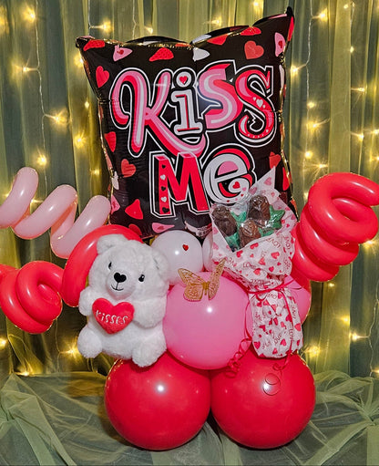 Valentine's Balloon Stack with Gifts