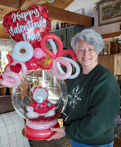 Valentine's Stuffed Balloon with Plush