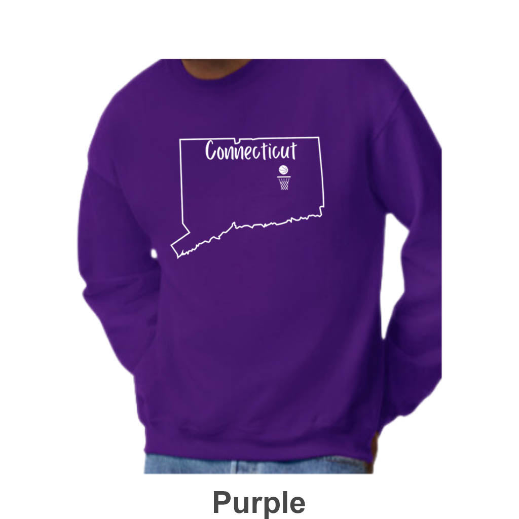 CT Basketball Design on Adult Unisex Crewneck