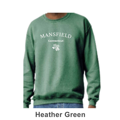 Mansfield CT Mountain Laurel Design on Adult Unisex Crewneck