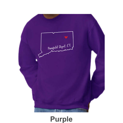 Mansfield Depot CT Design on Adult Unisex Crewneck