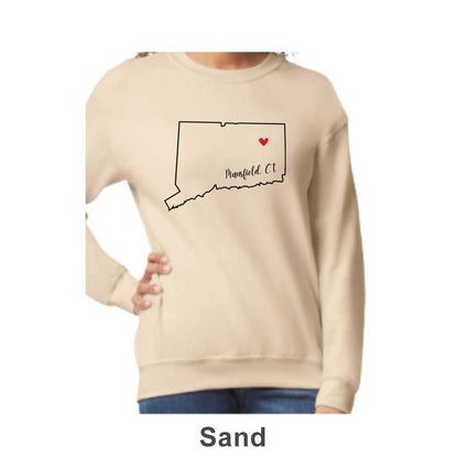 Mansfield CT Design on Adult Unisex Crewneck