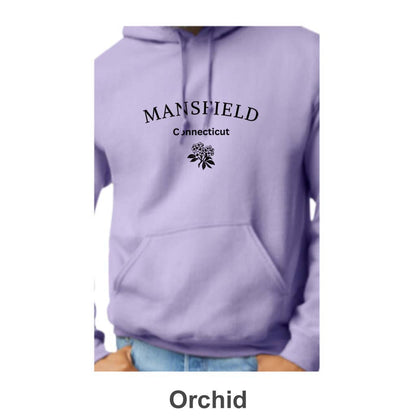 Mansfield CT Mountain Laurel Design on Adult Unisex Hoodie