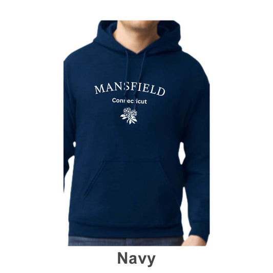 Mansfield CT Mountain Laurel Design on Adult Unisex Hoodie