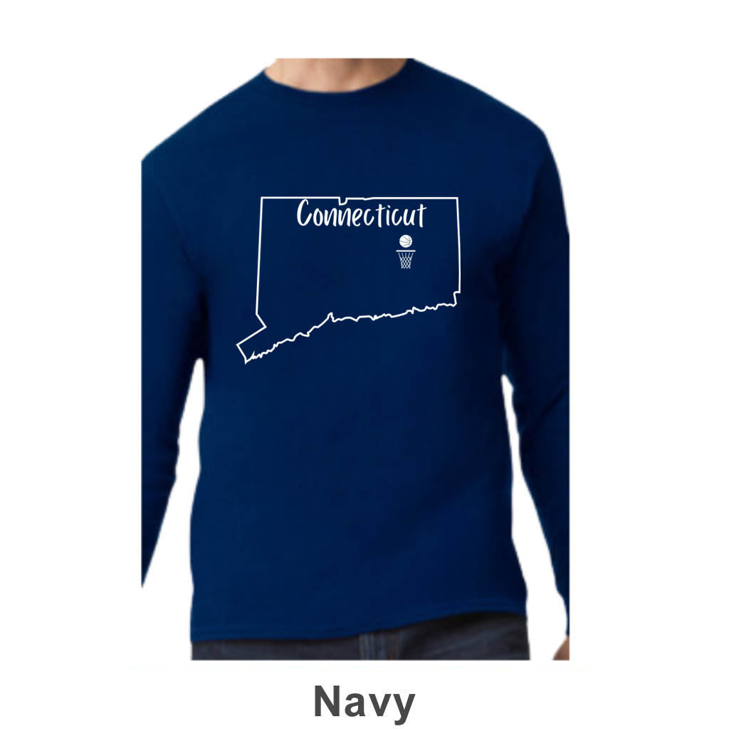 CT Basketball Design on Adult Unisex Long Sleeve Shirt