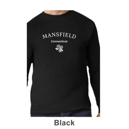 Mansfield CT Mountain Laurel Design on Adult Unisex Long Sleeve Shirt