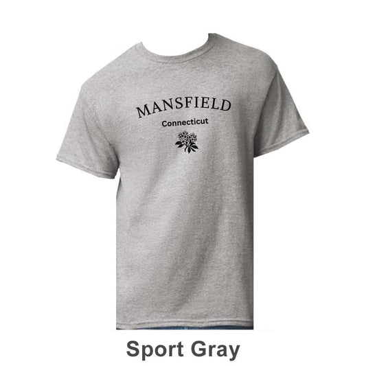 Mansfield CT Mountain Laurel Design on Adult Unisex T-Shirt