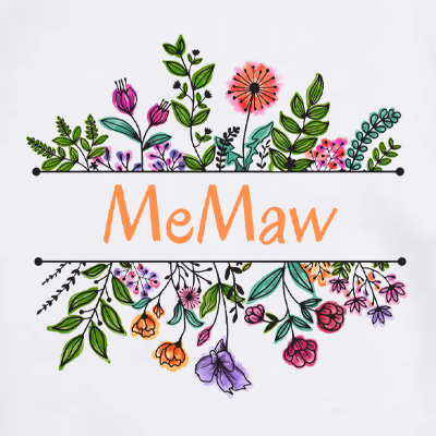MeMaw Design on Canvas Tote Bag