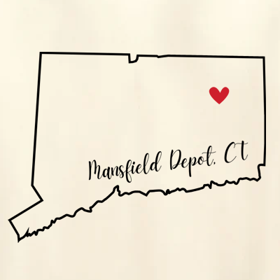 Mansfield Depot CT Design on Canvas Tote Bag