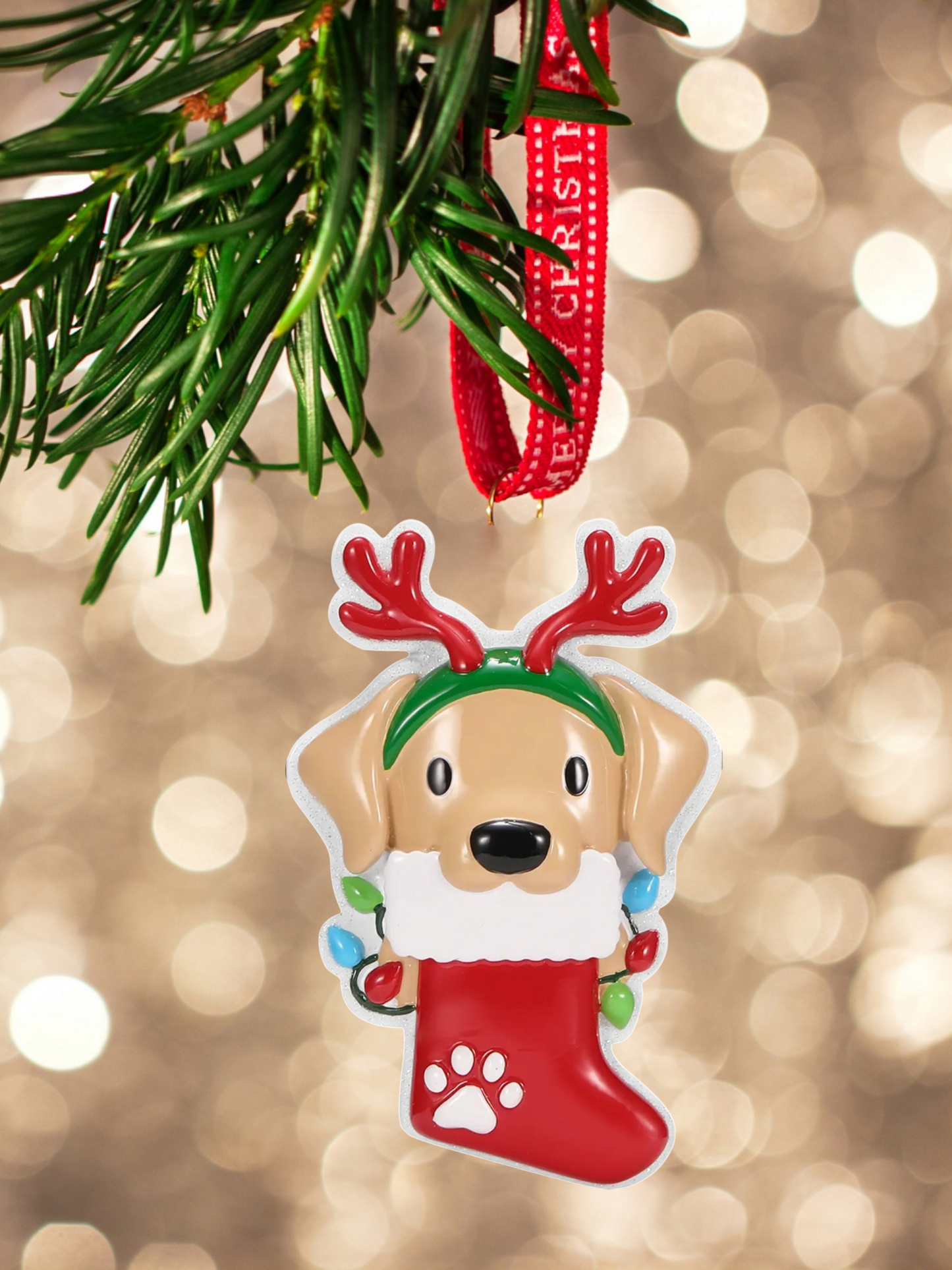 Dog with Antlers Personalized Ornament