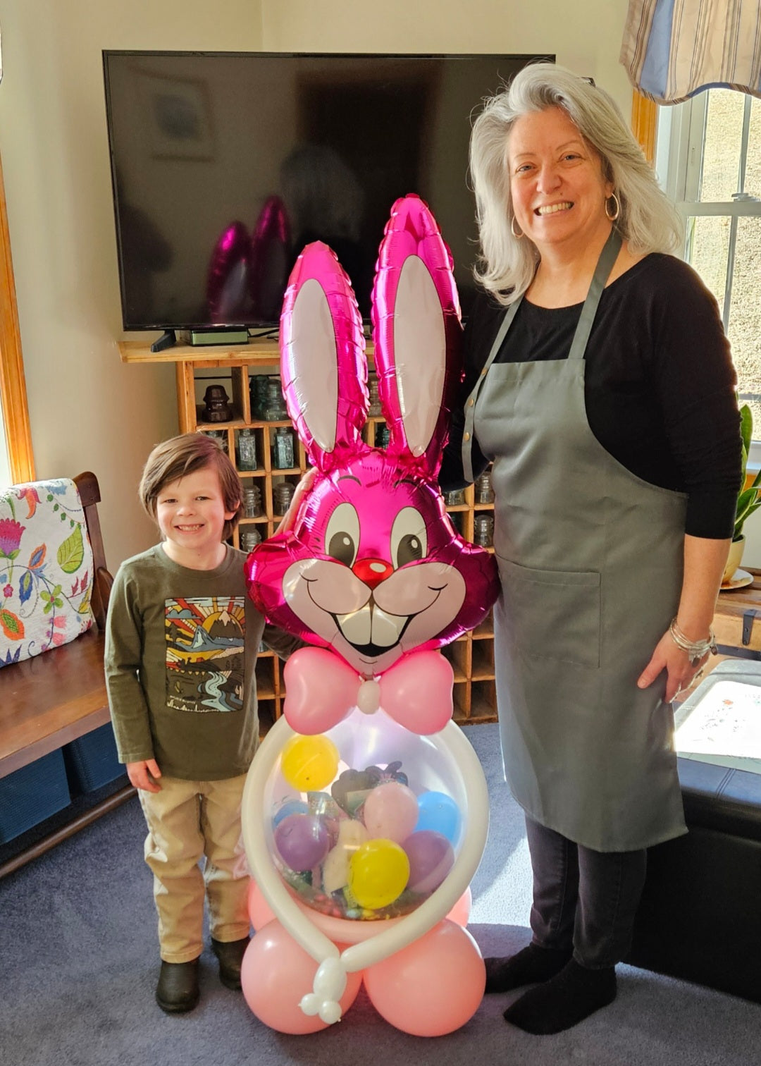 Custom Easter bunny balloon pickup East Brook Mall