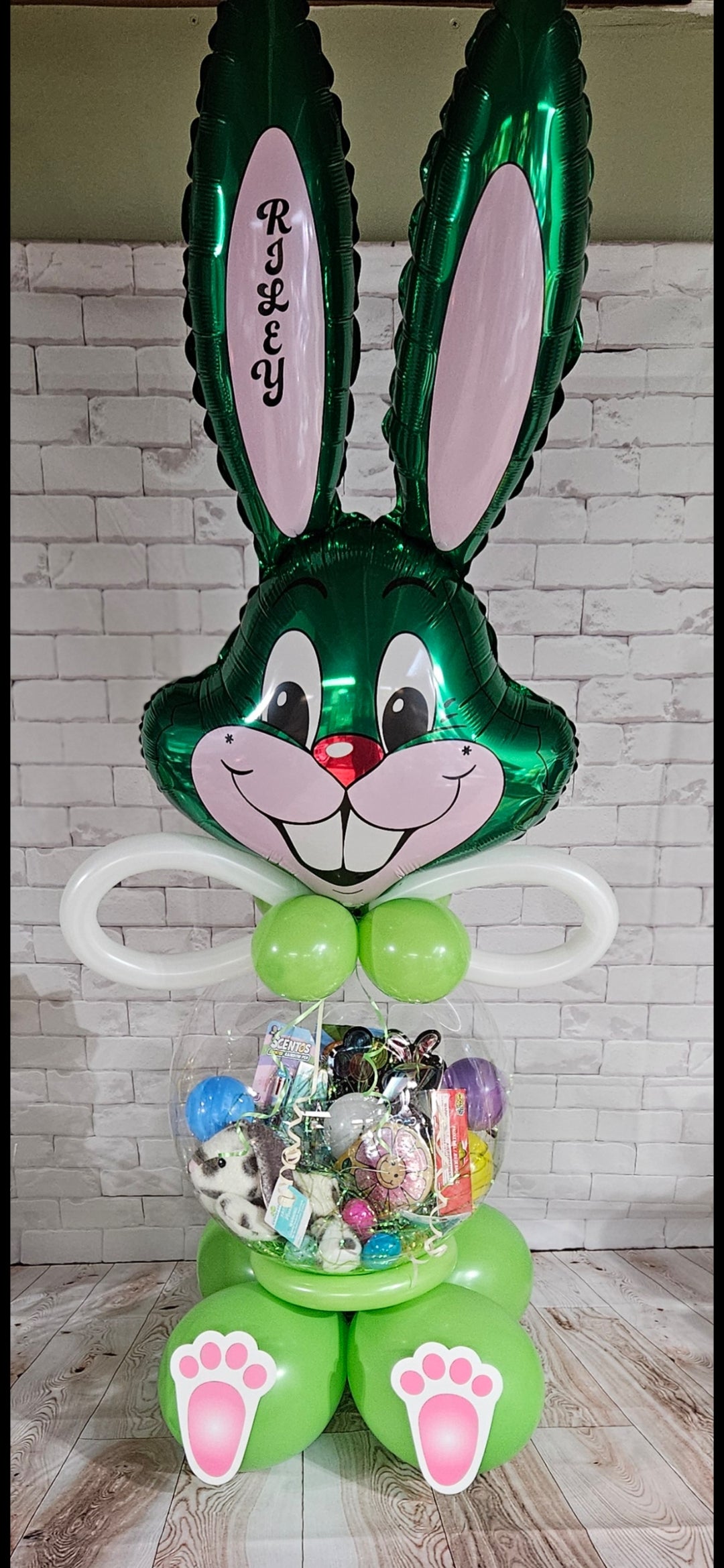 Personalized Easter stuffed bunny balloon in Mansfield CT