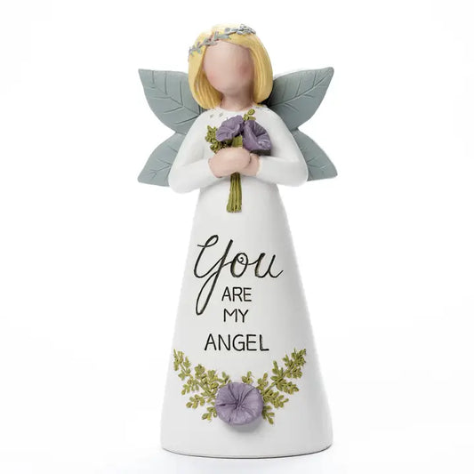 Garden Angel with Flower Bouquet Figurine