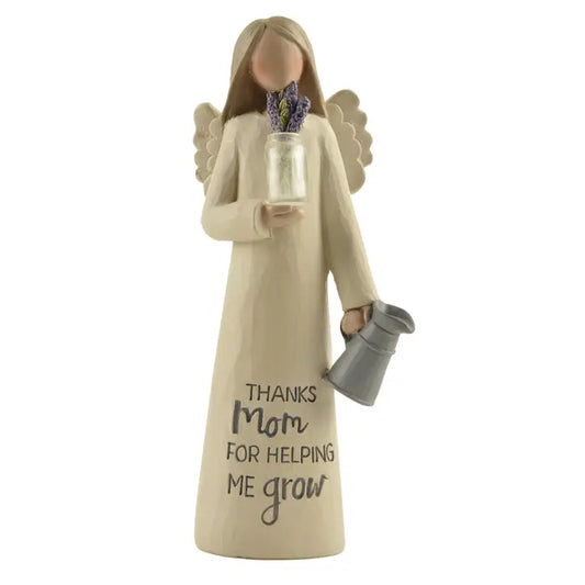 Mom Angel with Vase and Flowers Figurine