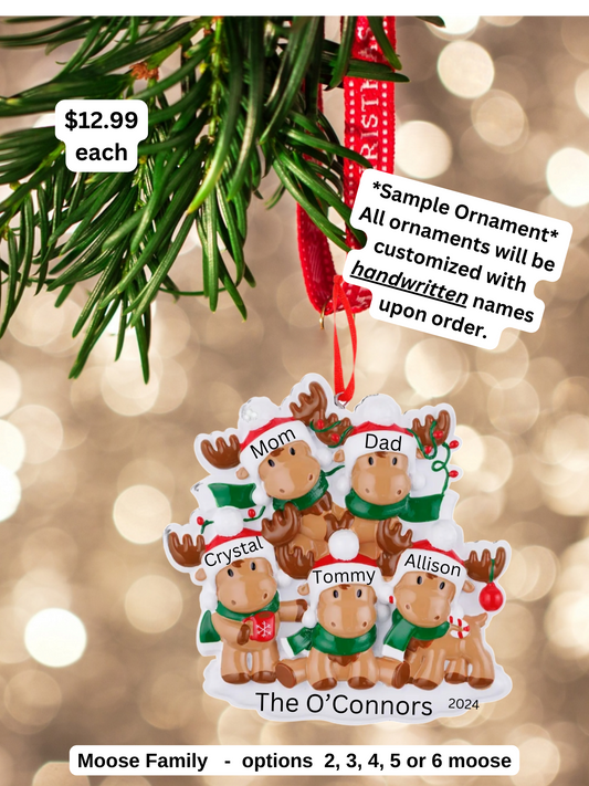 Moose Family Personalized Ornament