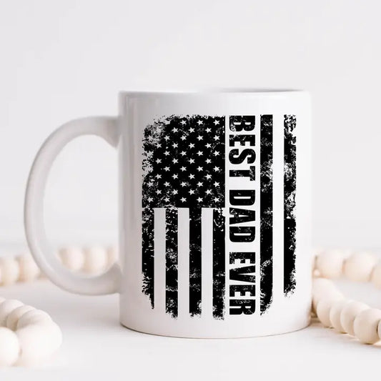 Best Dad Ever (Flag) Mug - 15oz