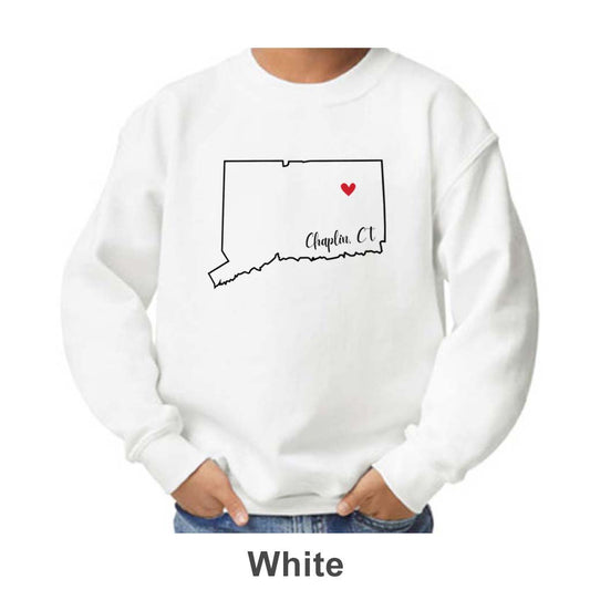 Chaplin CT Design on Youth Crewneck