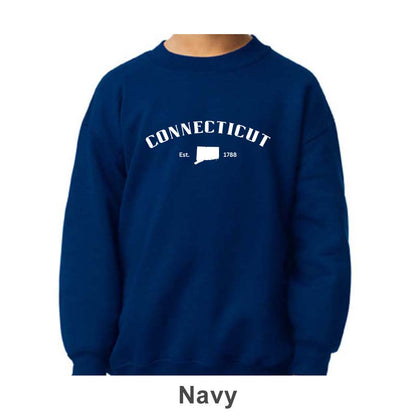 Connecticut Design on Youth Crewneck