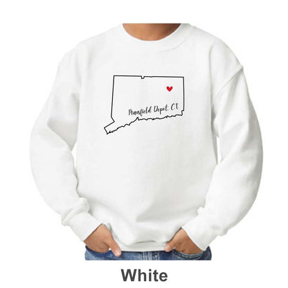 Mansfield Depot CT Design on Youth Crewneck