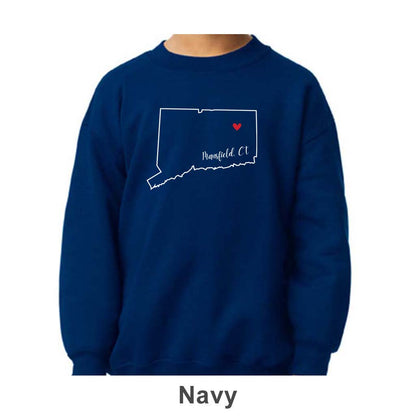 Mansfield CT Design on Youth Crewneck
