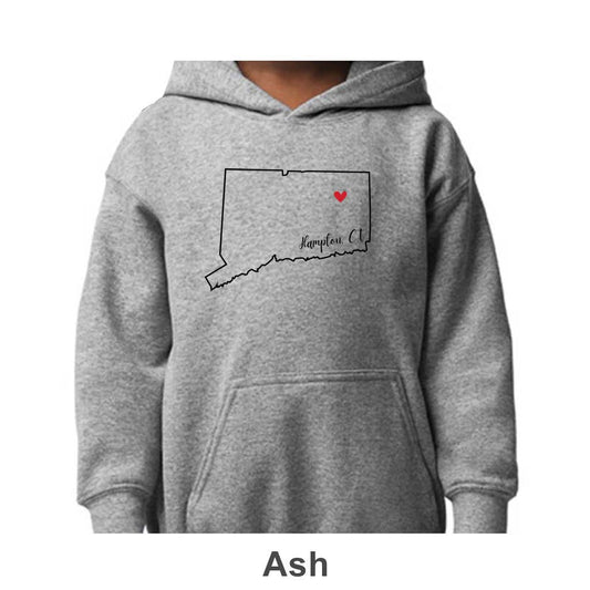 Hampton CT Design on Youth Hoodie