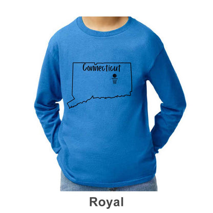 CT Basketball Design on Youth Long Sleeve Shirt