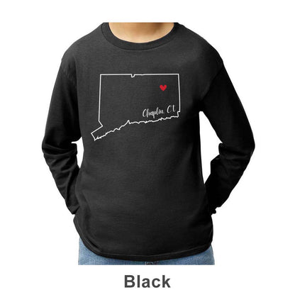 Chaplin CT Design on Youth Long Sleeve Shirt