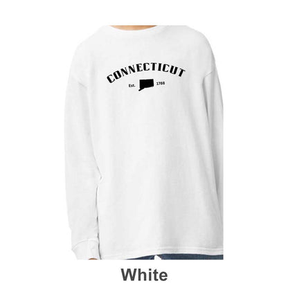 Connecticut Design on Youth Long Sleeve Shirt
