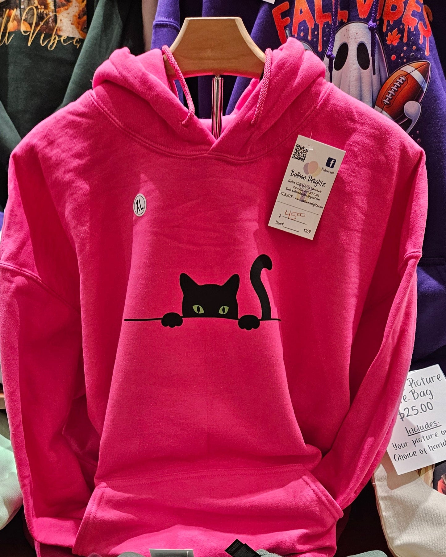Black Cat Peeking Design Custom Apparel