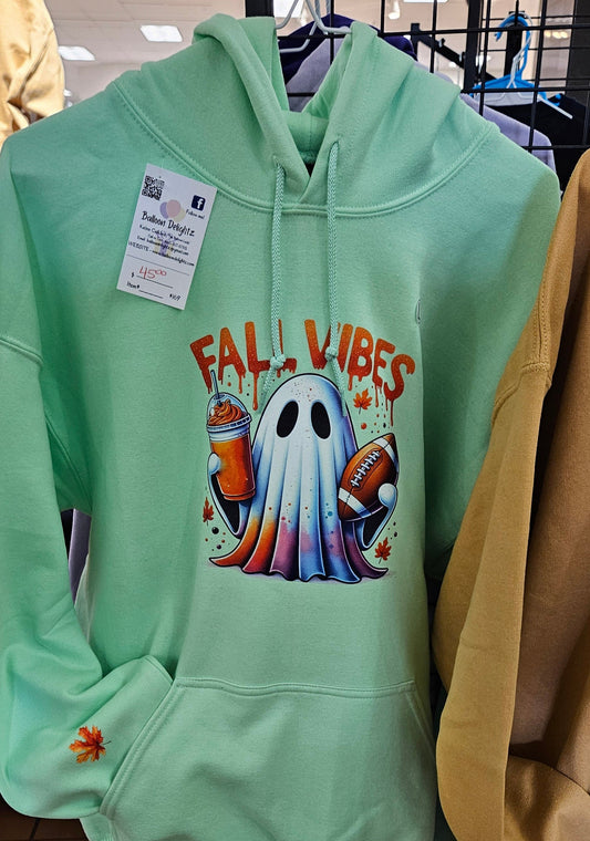 Ghost and Football Fall Vibes Design Custom Apparel