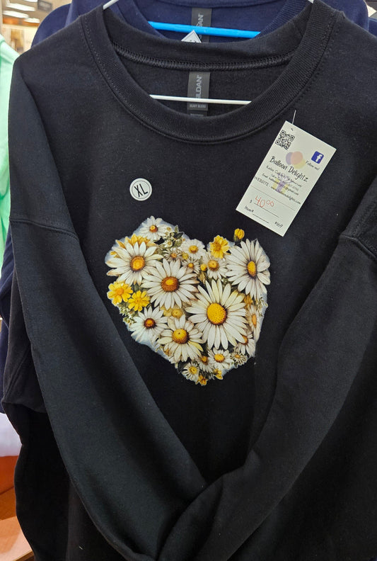 Heart Shape Daisies Design Custom Apparel